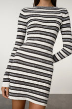 Load image into Gallery viewer, MARLE STRIPE TEXTURED KNIT MINI DRESS