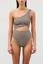 Load image into Gallery viewer, COCOA GRID TEXTURED ONE PIECE