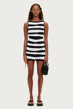 Load image into Gallery viewer, TEXTURED KNIT MINI DRESS - BLACK STRIPE