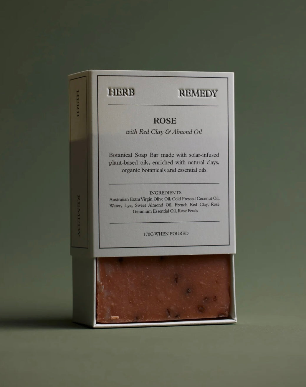 Botanical soap bar -Rose with Red Clay & Almond Oil