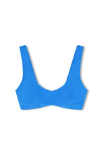 Load image into Gallery viewer, OCEAN BLUE TEXTURED CROP BRALETTE
