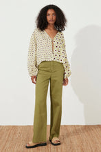 Load image into Gallery viewer, OLIVE DAISY LINEN SHIRT
