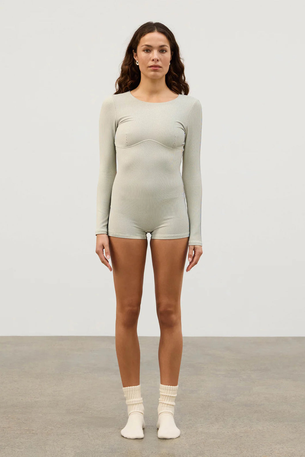 STRIPE RIB BODYSUIT - COCONUT