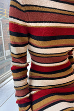 Load image into Gallery viewer, TEXTURED KNIT MINI DRESS - EARTH STRIPE
