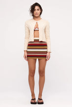 Load image into Gallery viewer, TEXTURED KNIT MINI SKIRT - EARTH STRIPE
