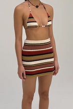 Load image into Gallery viewer, TEXTURED KNIT MINI SKIRT - EARTH STRIPE

