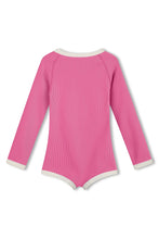 Load image into Gallery viewer, MINI STRIPE RIB RASHIE ONESIE - SHELL PINK

