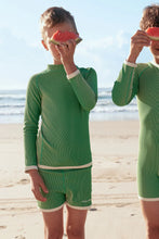 Load image into Gallery viewer, MINI STRIPE RIB RASHIE - PARROT GREEN
