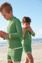 Load image into Gallery viewer, MINI STRIPE RIB RASHIE - PARROT GREEN

