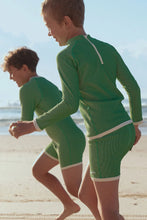 Load image into Gallery viewer, MINI STRIPE RIB RASHIE - PARROT GREEN
