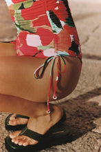 Load image into Gallery viewer, GATHERED ONE PIECE - RED FLORAL
