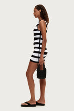 Load image into Gallery viewer, TEXTURED KNIT MINI DRESS - BLACK STRIPE

