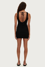 Load image into Gallery viewer, CRINKLE KNIT MINI DRESS - BLACK
