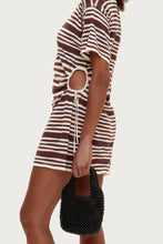 Load image into Gallery viewer, T-SHIRT KNIT DRESS - CHOCOLATE STRIPE
