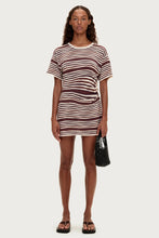 Load image into Gallery viewer, T-SHIRT KNIT DRESS - CHOCOLATE STRIPE
