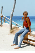 Load image into Gallery viewer, Textured Knit Pant - Denim Blue

