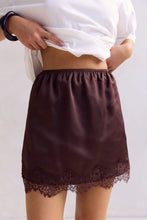 Load image into Gallery viewer, ASTER LACE MINI SKIRT (CHOCOLATE)
