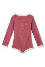 Load image into Gallery viewer, Mini Stripe Rashie Onesie - Clay Red
