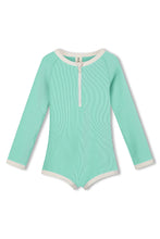 Load image into Gallery viewer, Mini Stripe Rashie Onesie - Aqua
