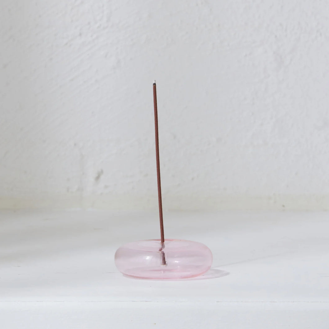 Glass Vessel Incense Holder - Pink