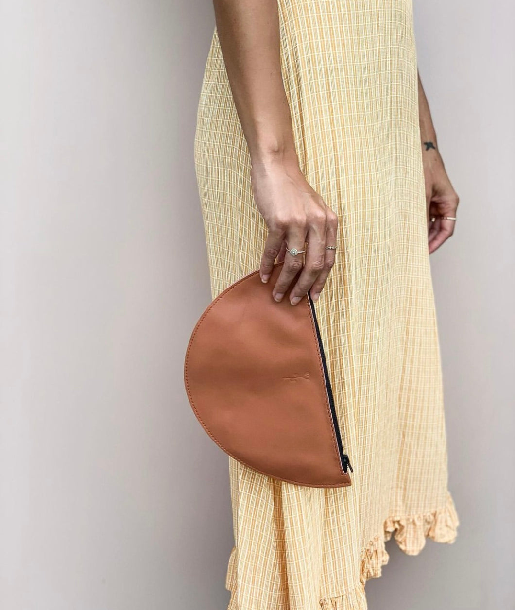 Leather Clutch- TAN