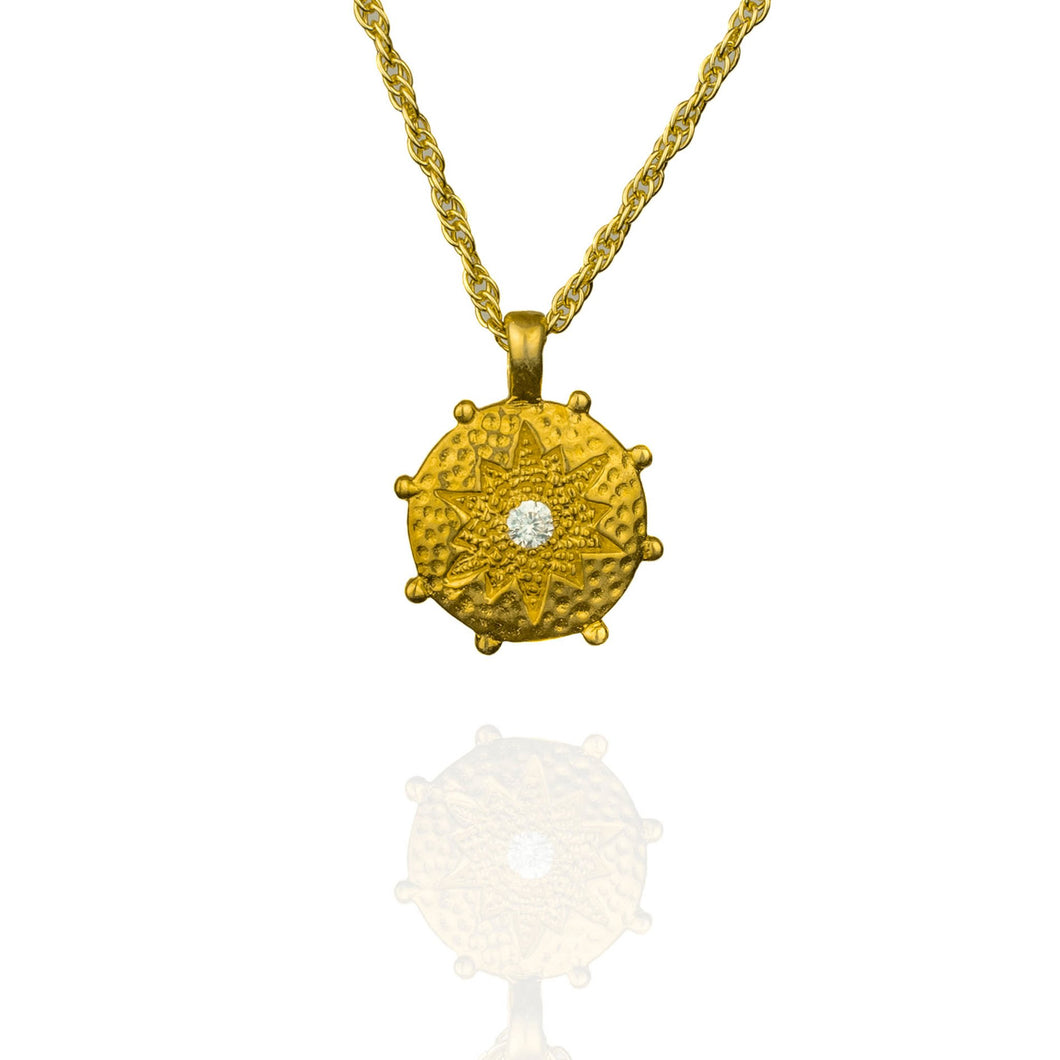 Blossom and Sky Comet necklace with Topaz -Gold