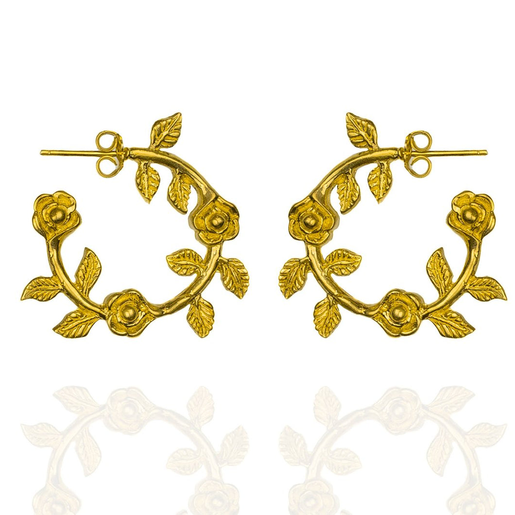Blossom and sky Donna Earrings-Gold