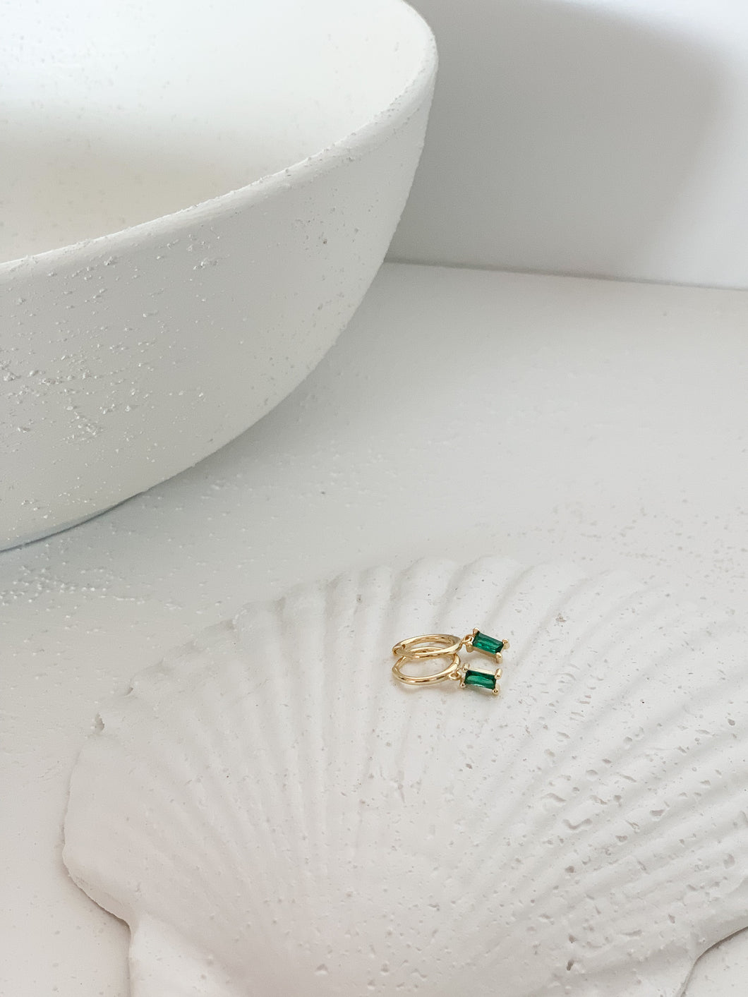 MLE Collective Emerald Earrings Gold