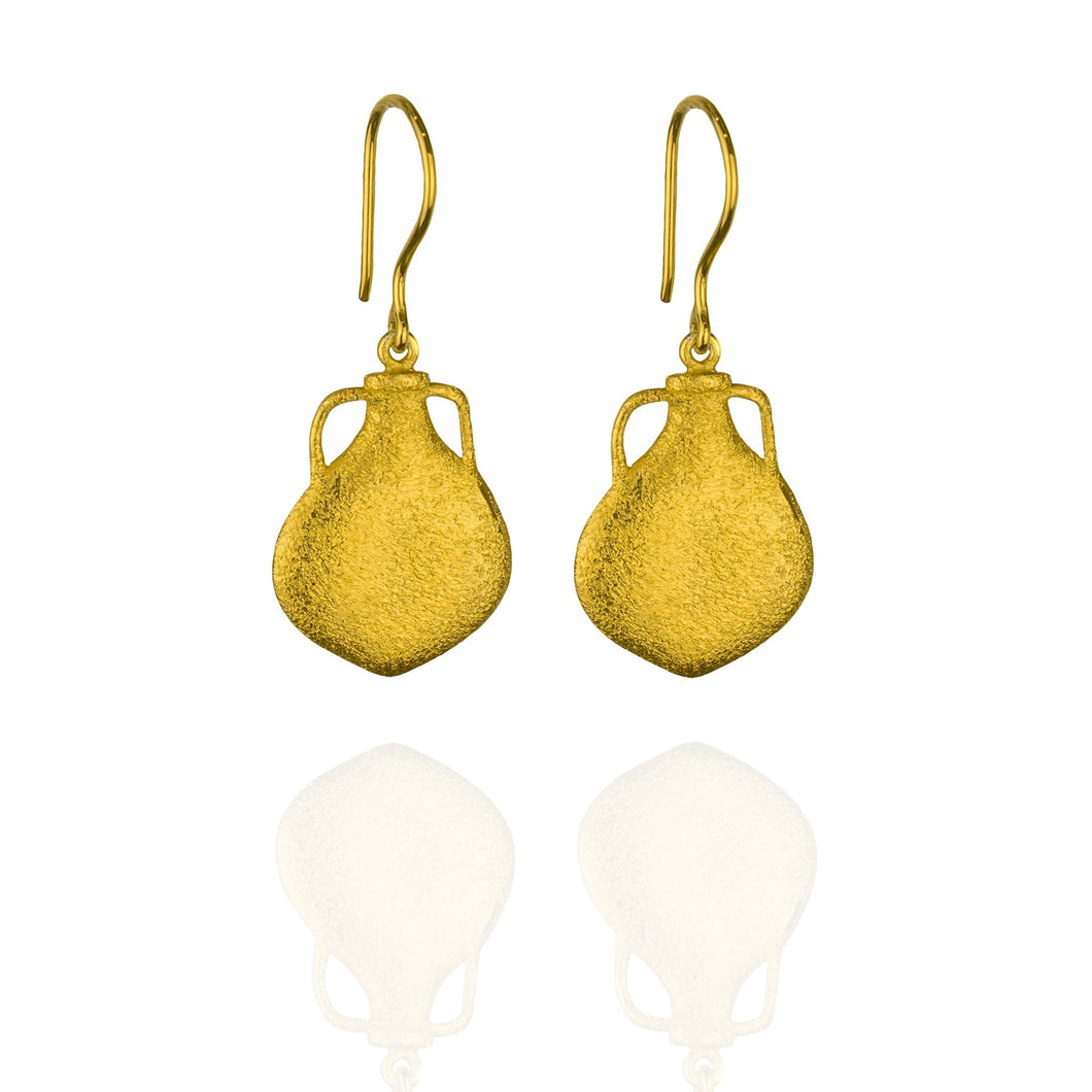 Blossom and Sky water jug earrings-Gold