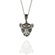 Load image into Gallery viewer, Blossom and Sky lioness silver necklace
