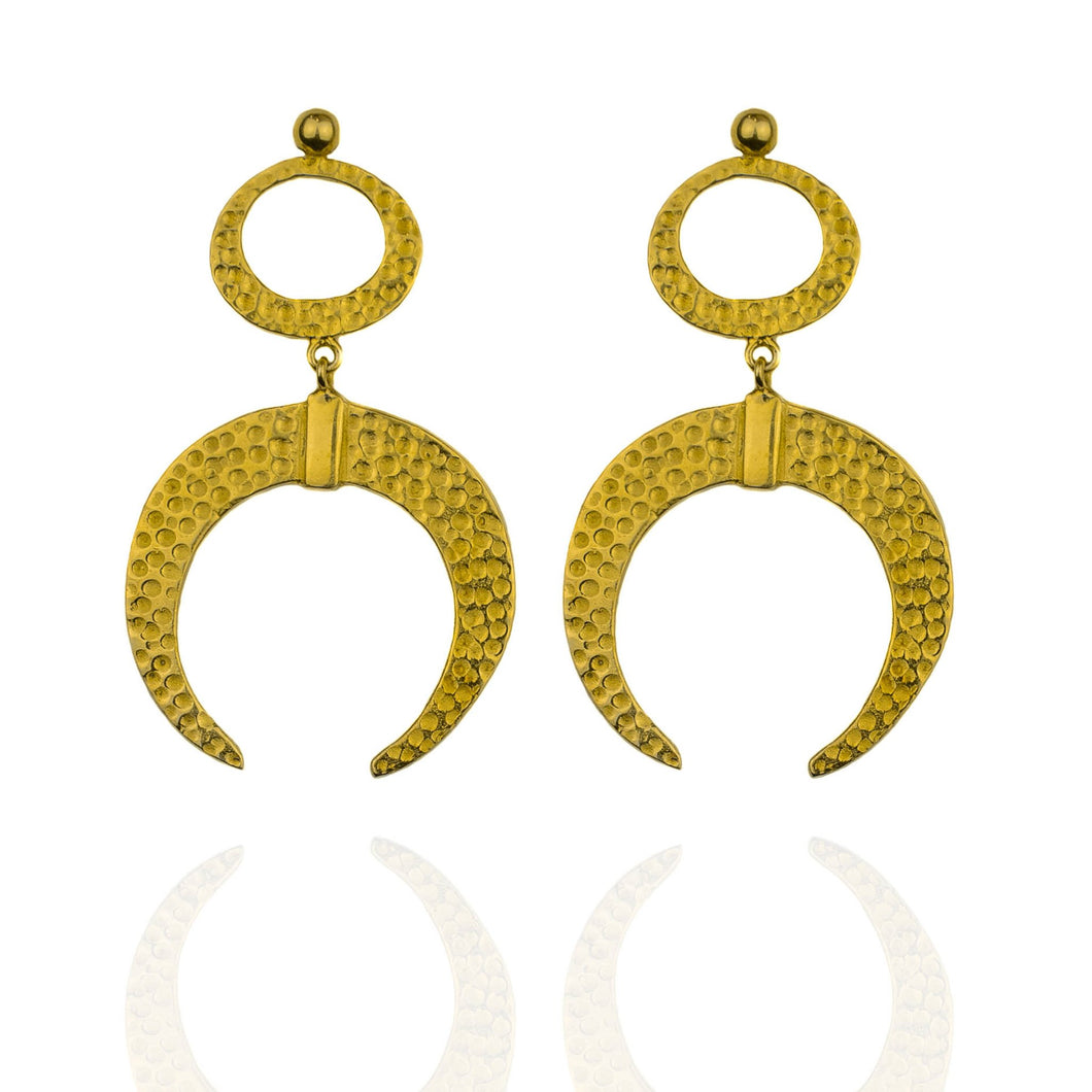 Blossom and Sky Luna earrings-Gold