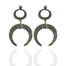 Load image into Gallery viewer, Blossom and Sky luna silver earrings

