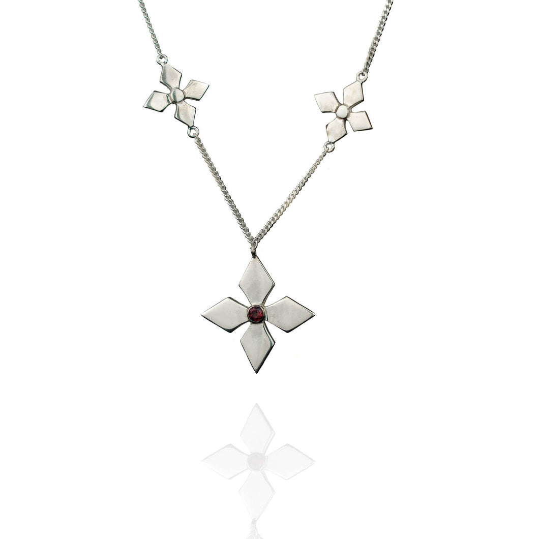 Blossom and Sky maria silver necklace